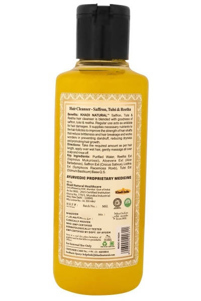Khadi Natural Saffron, Tulsi & Reetha Hair Cleanser | Grocsy