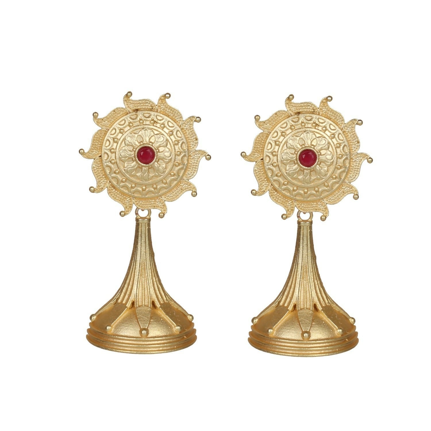 Joban Fashion Women Matte Gold Brass Earrings | Grocsy
