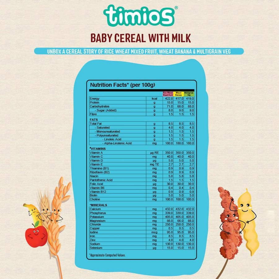 Timios Assorted Organic Baby Cereal | Grocsy