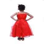 Asmaani Baby Girl's Red Colour Satin A-Line Maxi Full Length Dress (AS-DRESS-22085) | Grocsy