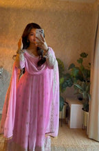 Teeya Creation New Latest Trendy Elegant Pink Festive Anarkali Suit for Women | Grocsy