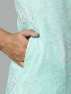 Ahalyaa Womens Summer Blue Color Pure Cotton Printed Kurtas | Grocsy