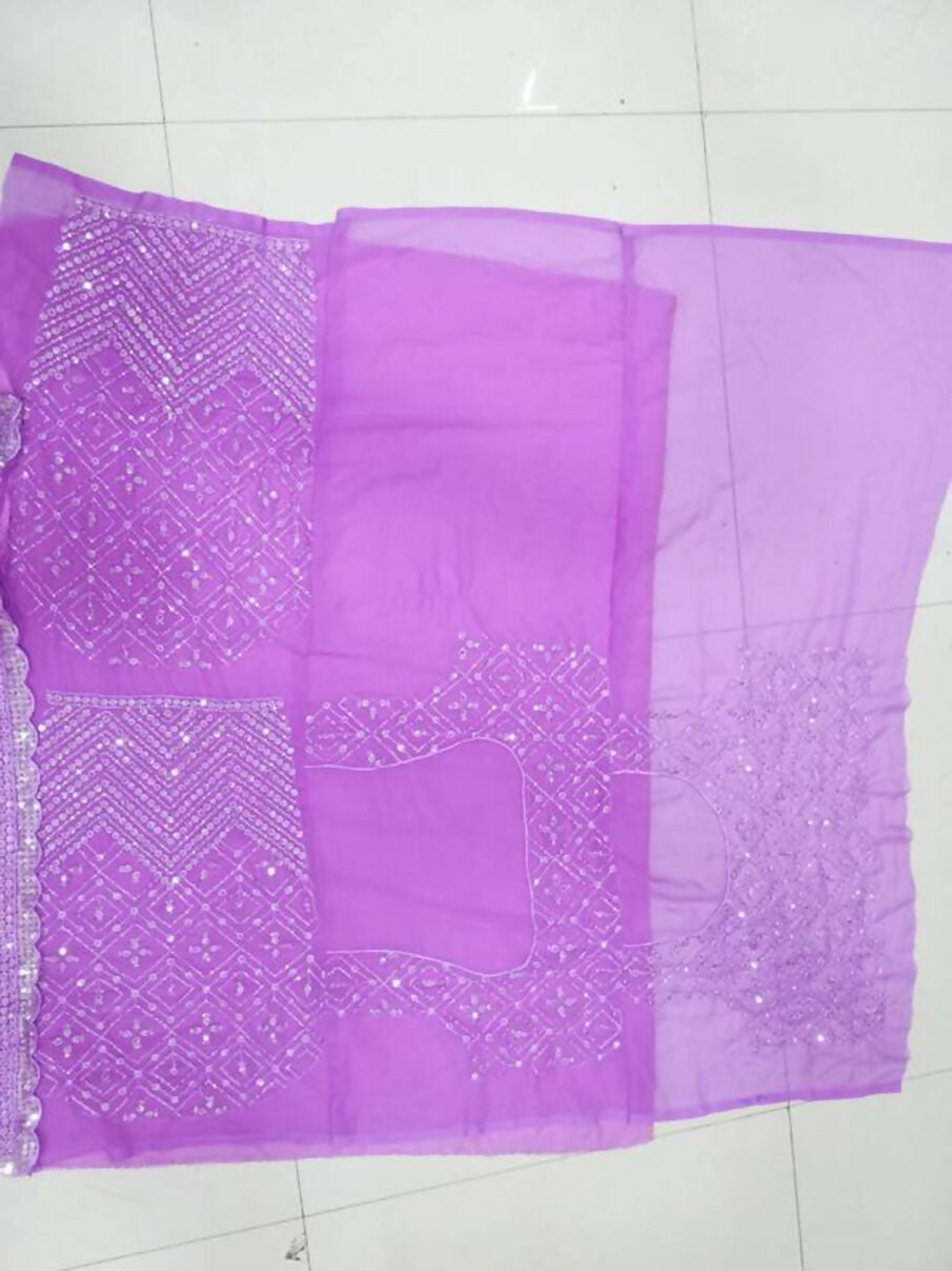 Jyoti Fashion Beautiful Lavender Sequence with Thread Embroidery work Faux Georgette Lehenga Choli with Dupatta | Grocsy