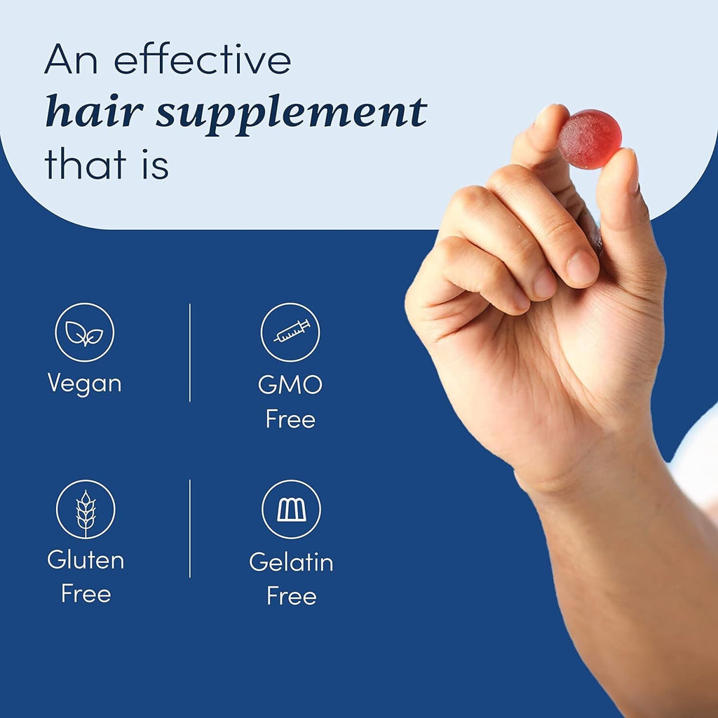 Man Matters Biotin Nourish Hair Gummies - Strawberry Flavor With Zinc & Multivitamins | Grocsy