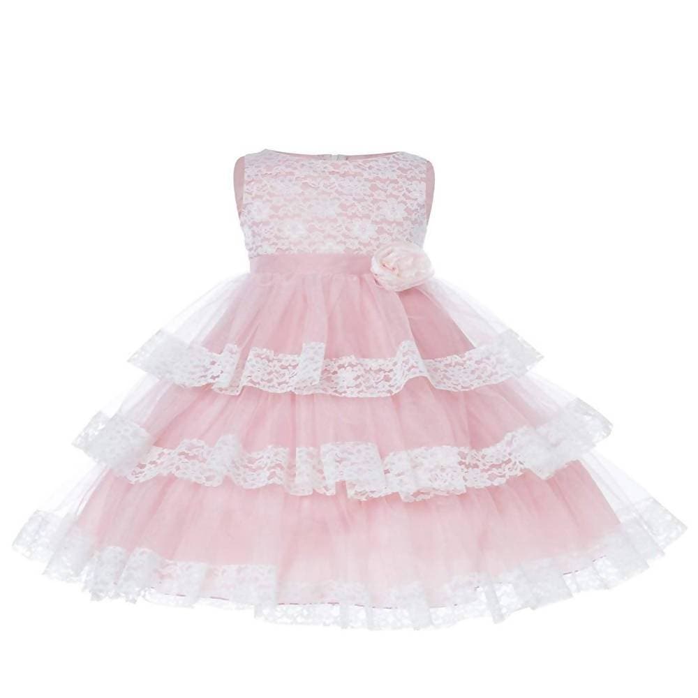 Asmaani Baby Girl's Pink Colour Satin A-Line Maxi Full Length Dress (AS-DRESS-22166) | Grocsy