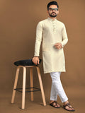 Party Wear Kurta Pajama for Men by Infinity Export - Cream | Grocsy