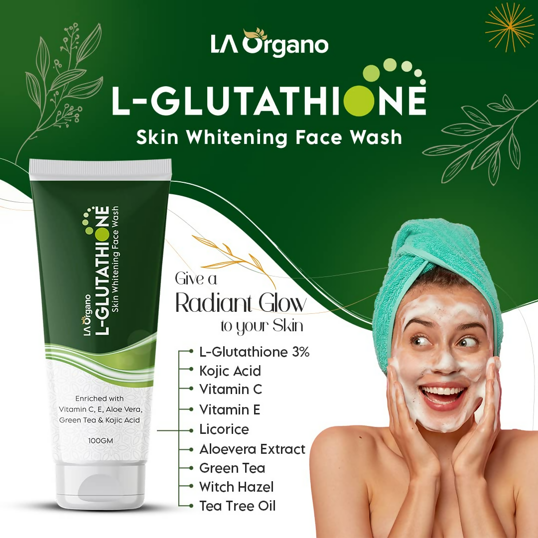 LA Organo Papaya Skin Whitening Cream and Glutathione Face Wash Combo | Grocsy