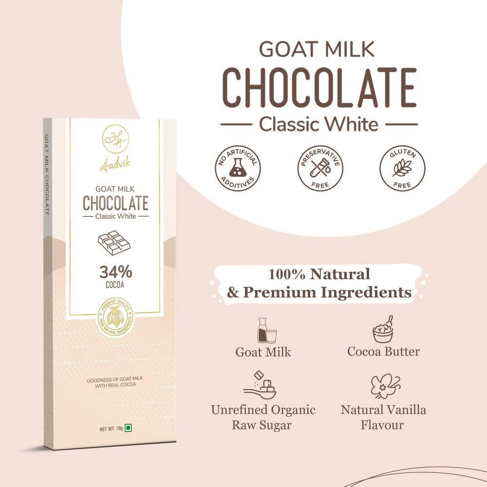Aadvik Goat Milk Chocolate - Classic White | Grocsy