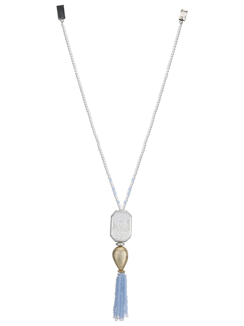 Joban Fashion Women Long Pattern Silver Tone Brass Necklace | Grocsy