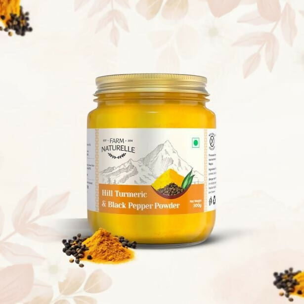 Farm Naturelle Mountain Turmeric Powder High Curcumin with Black Pepper | Grocsy