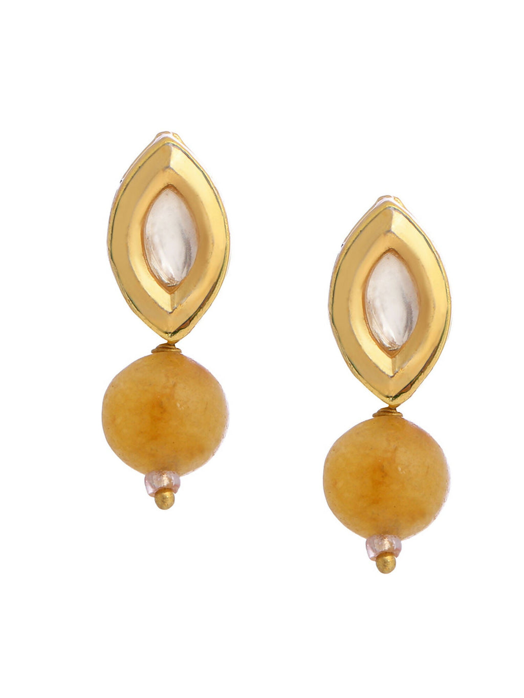 Ruby Raang Yellow Kundan Studs | Grocsy