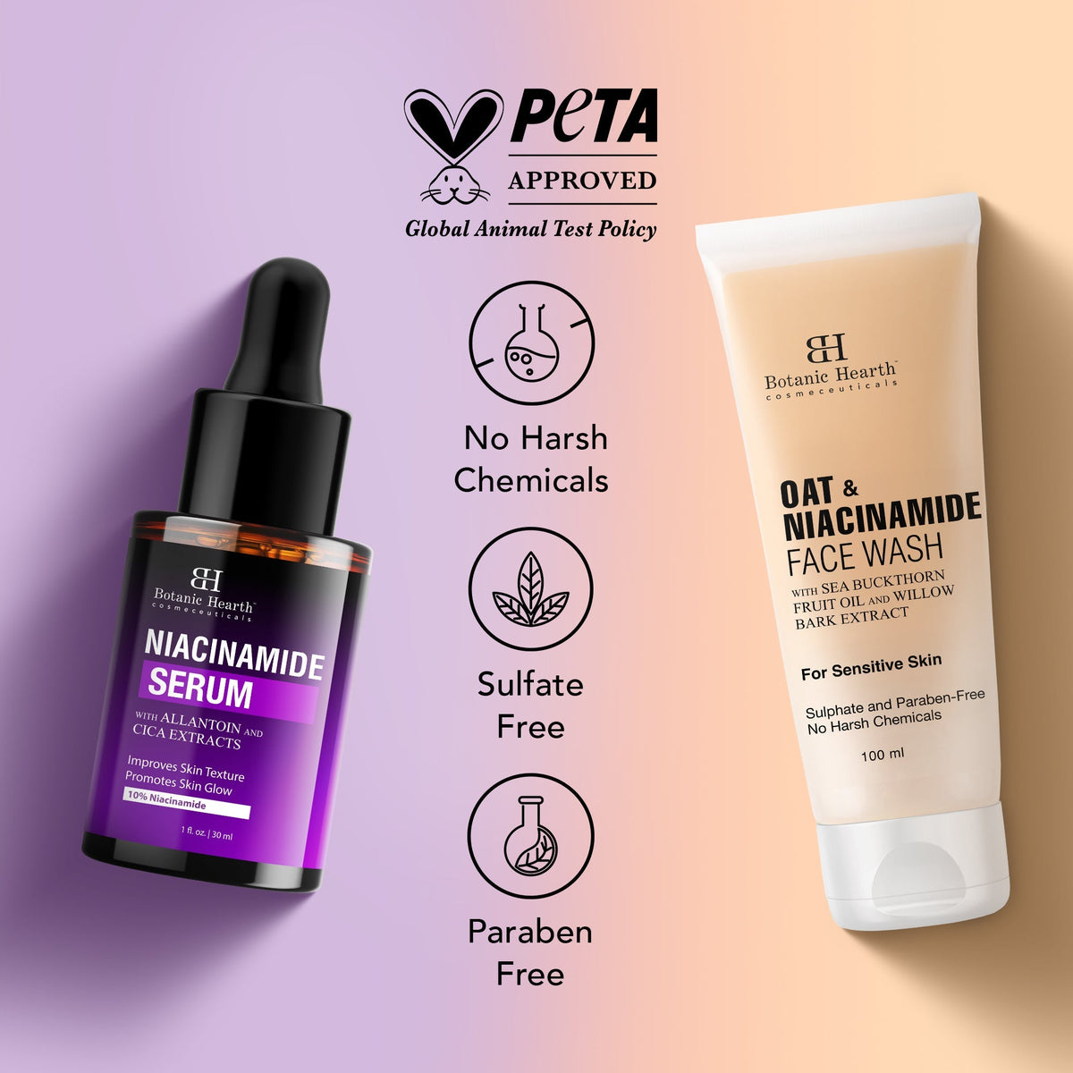 Botanic Hearth Niacinamide Face Serum with Oat & Niacinamide Face wash | Grocsy