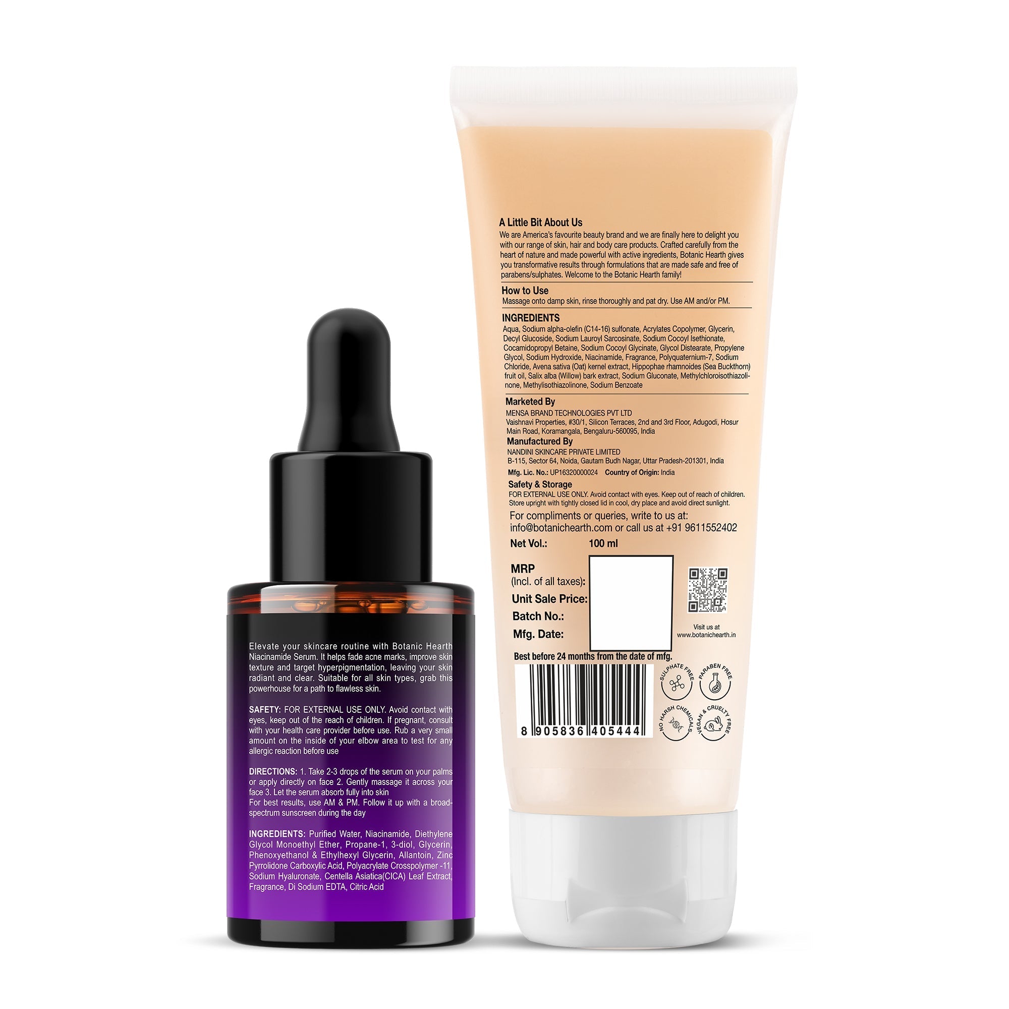 Botanic Hearth Niacinamide Face Serum with Oat & Niacinamide Face wash | Grocsy