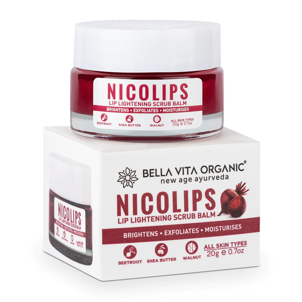 Bella Vita Organic Nico Lips Lip Scrub & Nico Balm Lip Balm Combo | Grocsy