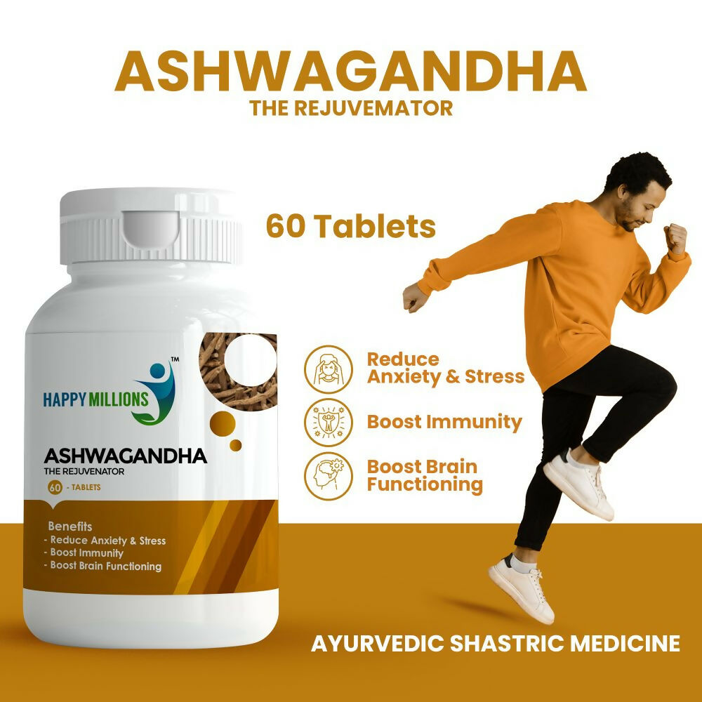 HappyMillions Ayurvedic Ashwagandha Tablets | Grocsy