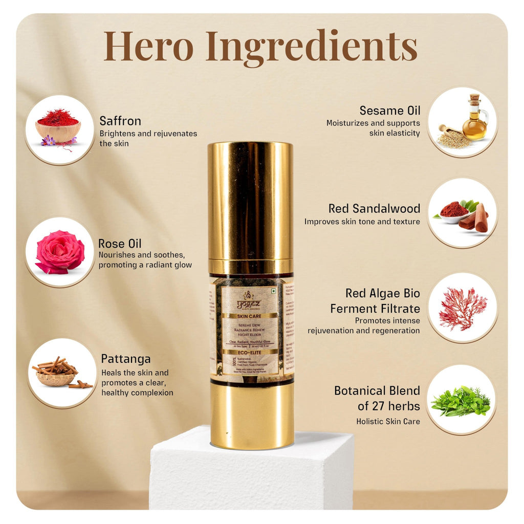Yogez Serene Dew Radiance Renew Night Elixir | Grocsy