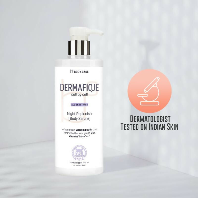 Dermafique Night Replenish Body Serum With 30X Vitamin E, Repairs Skin Cell Damage | Grocsy