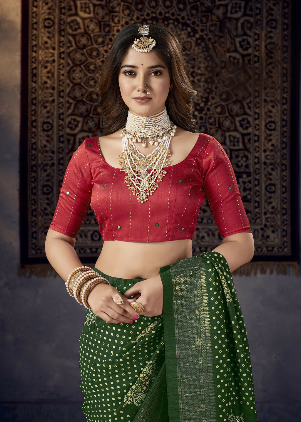Joban Fashion Mustard Dola Silk Foil Print Zari Border Work Saree | Grocsy