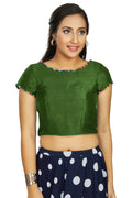 Aastha Fashion Women's Green Art Silk Designer Party Wear Readymade Blouse | Grocsy
