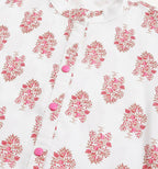 White Poly Rayon Digital Printed A-line Top - Tarini | Grocsy