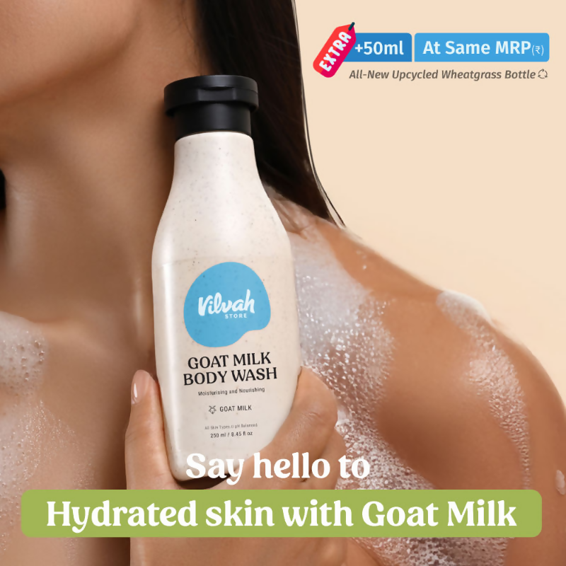 Vilvah Store Goat Milk Body Wash For Deep Cleansing | Grocsy