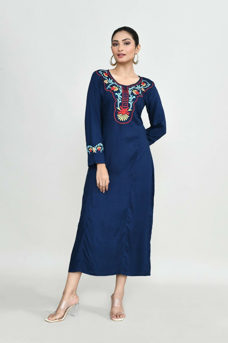 Joban Fashion Blue Rayon Tunic | Grocsy