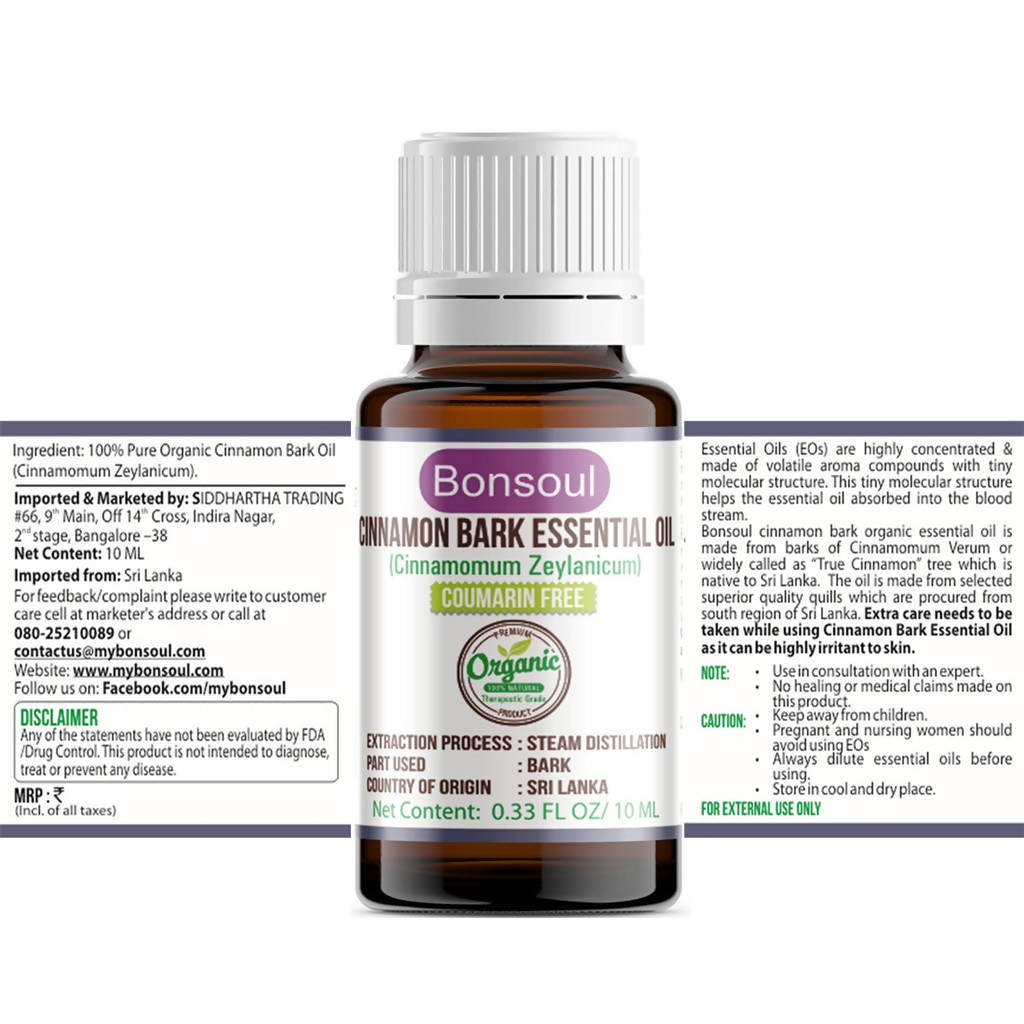 Bonsoul Cinnamon Bark Essential Oil | Grocsy