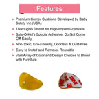 Safe-O-Kid Tear Drop Corner Caps, Yellow For Kids Protection | Grocsy