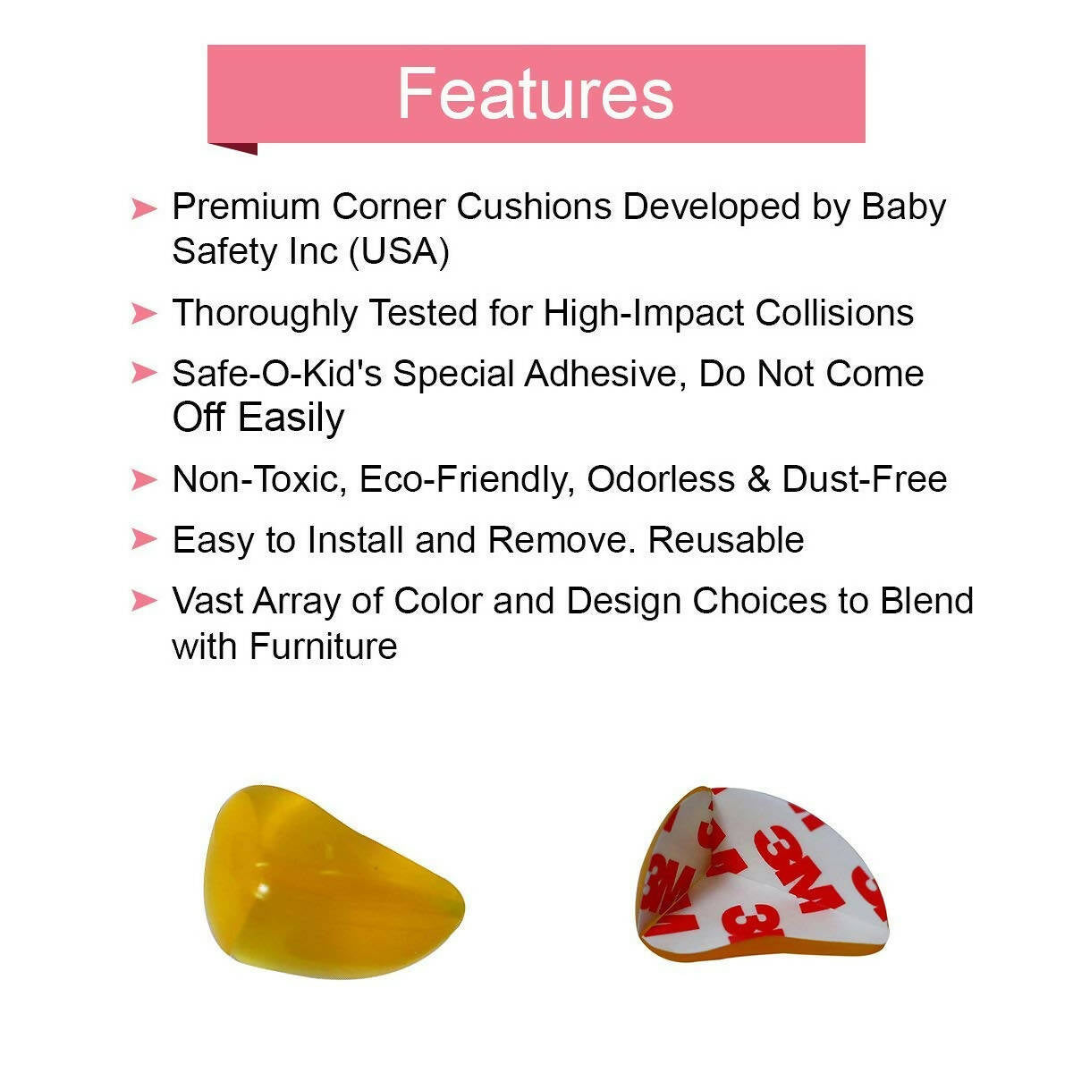 Safe-O-Kid Tear Drop Corner Caps, Yellow For Kids Protection | Grocsy