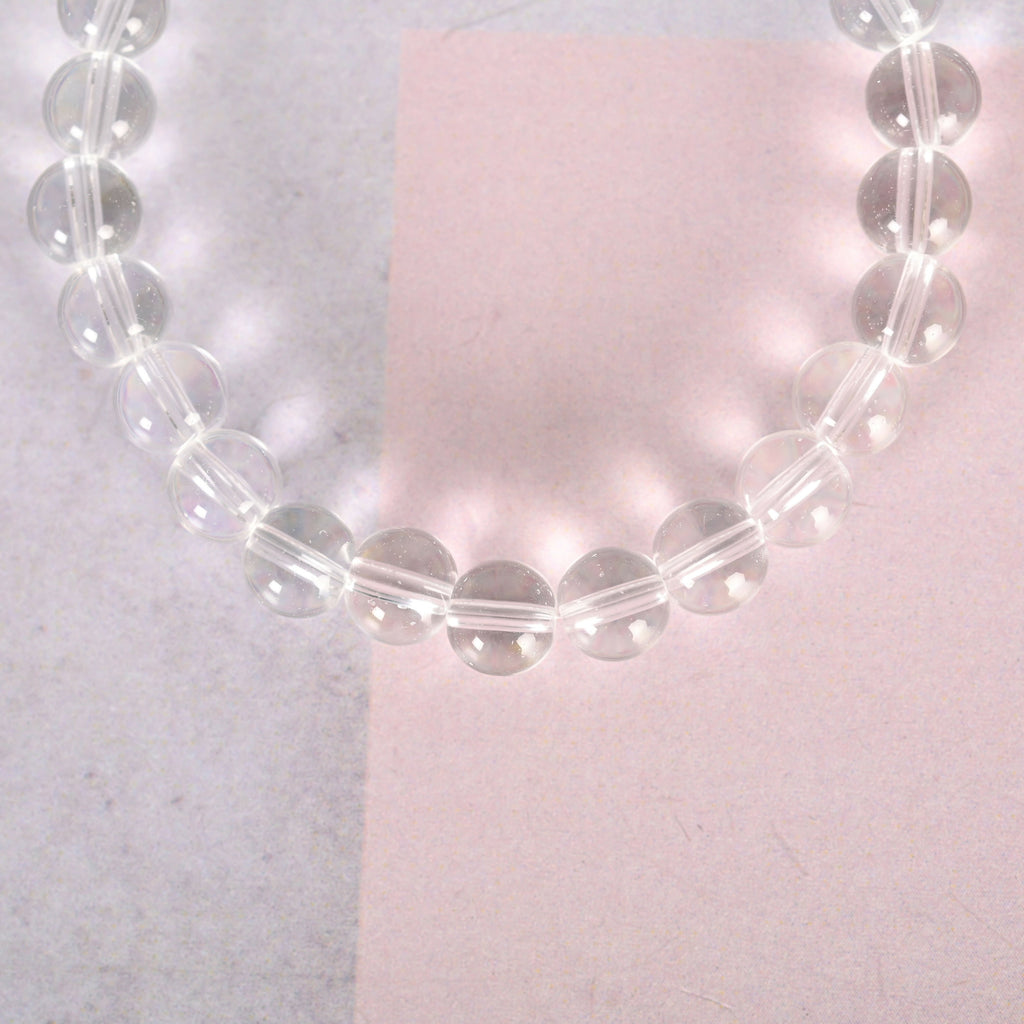 NVR Men & Women Transparent Beaded Elasticated Bracelet | Grocsy