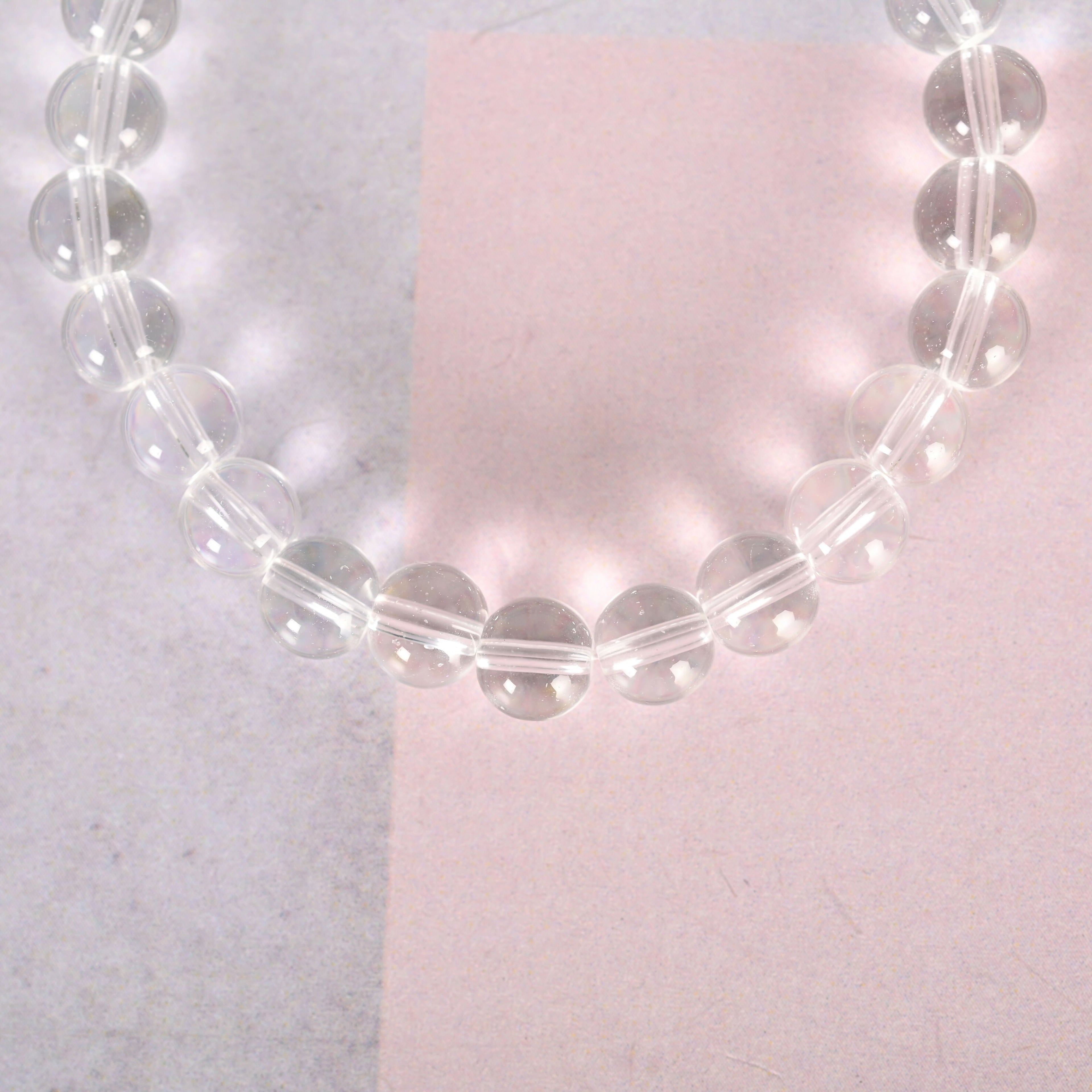 NVR Men & Women Transparent Beaded Elasticated Bracelet | Grocsy