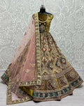 Jyoti Fashion Women's Mehendi Velvet Dori, Multi Thread Embroidered with Zircon Diamond Work Wedding Lehenga Choli | Grocsy