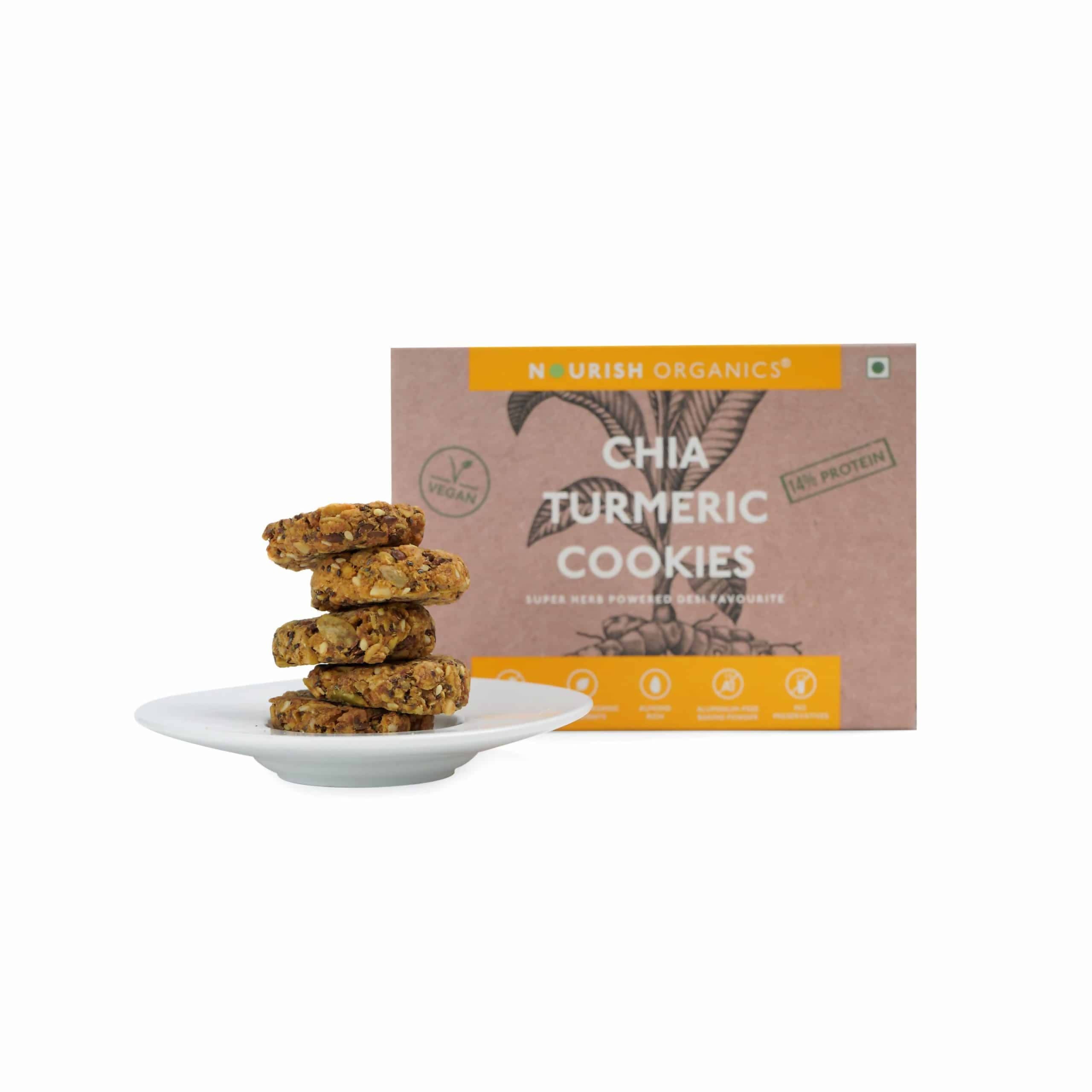 Nourish Organics Chia Turmeric Cookies | Grocsy