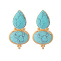 Nuyug 22K Gold Plated Turquoise Embrace Earrings | Grocsy
