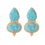 Nuyug 22K Gold Plated Turquoise Embrace Earrings | Grocsy