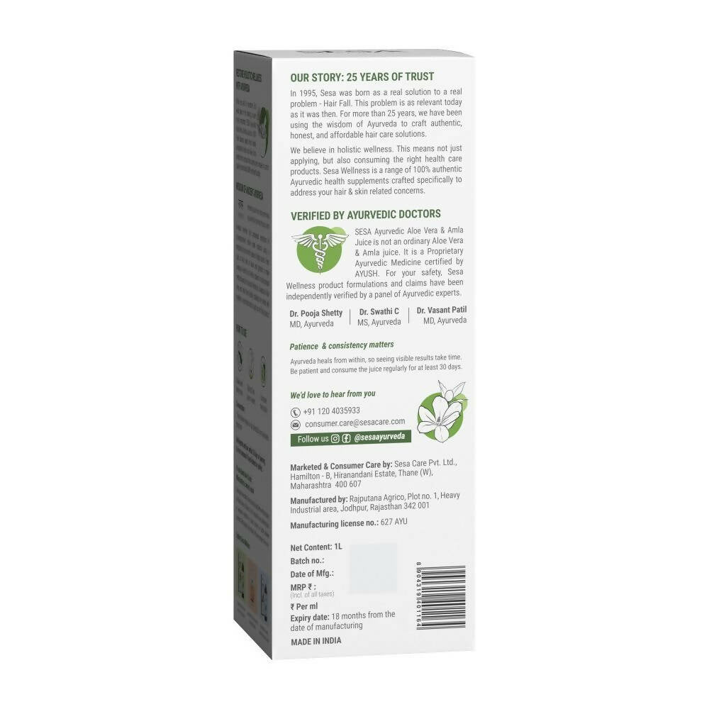 Sesa Wellness Ayurvedic Aloe Vera & Amla Juice | Grocsy