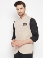 Even Apparels Cream Merino Men Woven Nehru Jacket BF715 | Grocsy