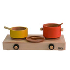 Nesta Toys Wooden Gas Stove and Cooking Set For Kids | Grocsy