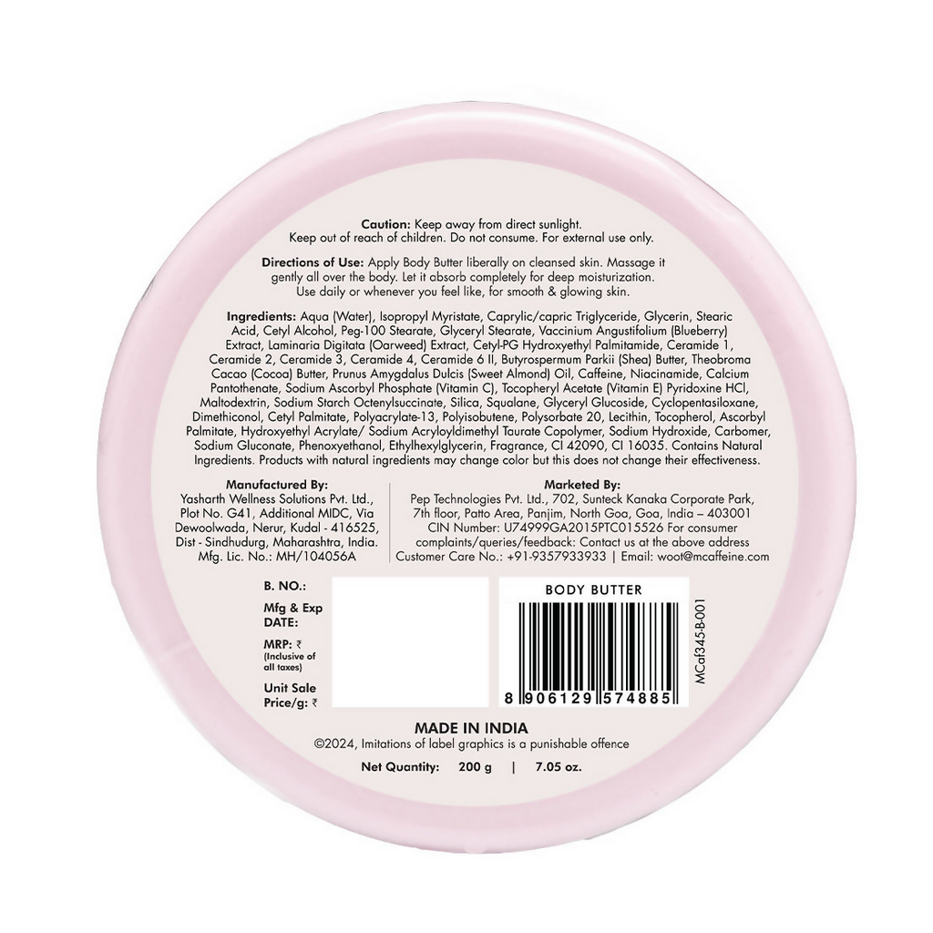 mCaffeine Blueberry Swirl Deep Moisturizing Body Butter | Grocsy