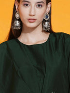 Women Republic Green Fusion Style Kurta With Hand Embellishment And Pants | Grocsy