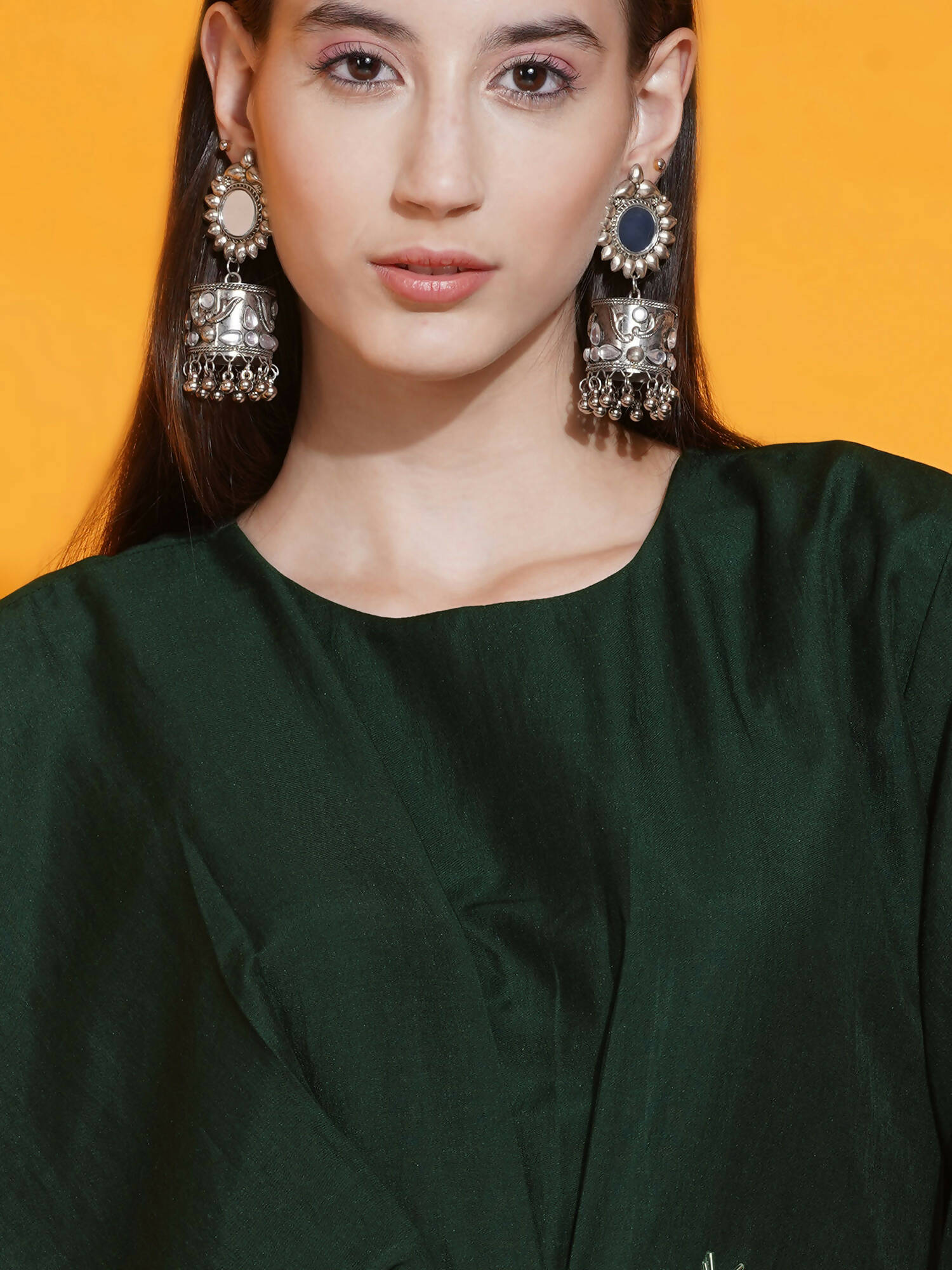 Women Republic Green Fusion Style Kurta With Hand Embellishment And Pants | Grocsy