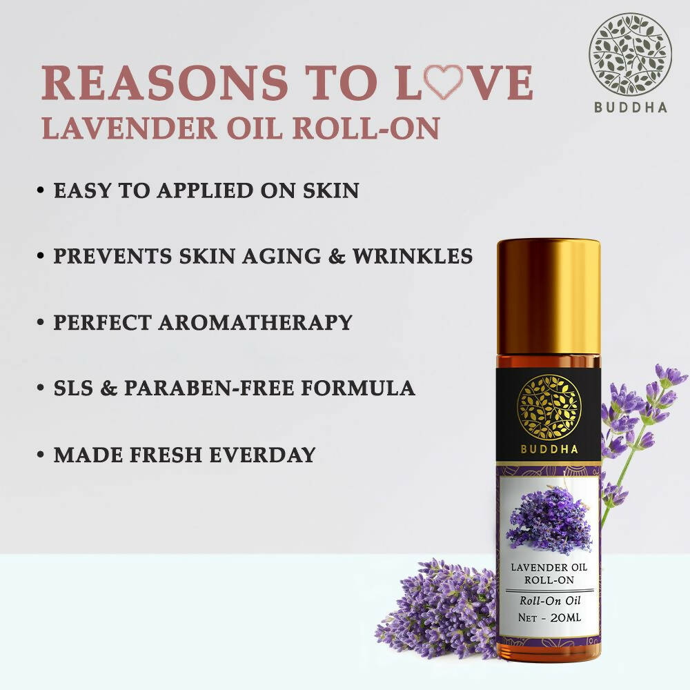 Buddha Natural Lavender Therapeutic Roll-On - For Stress Relief, Headaches, & Insomnia Deodorant Roll-on | Grocsy