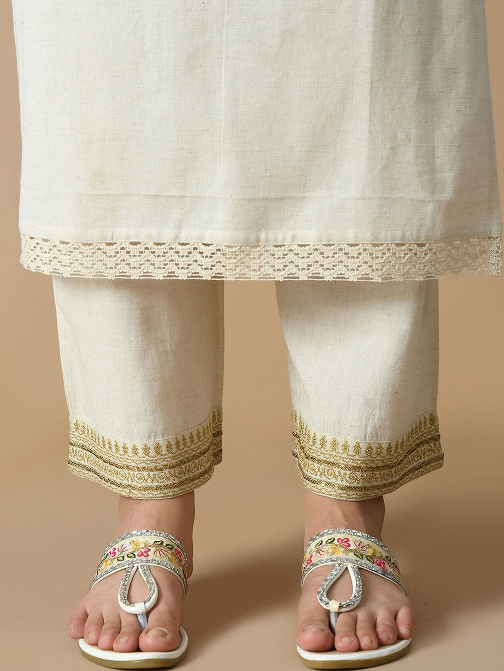Sangria Sequined Pure Cotton A-Line Kurta | Grocsy