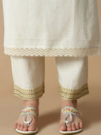 Sangria Sequined Pure Cotton A-Line Kurta | Grocsy
