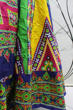 Multi Color Pure Cotton Hand Block Print Navratri Lehenga Choli with Dupatta - Raas | Grocsy