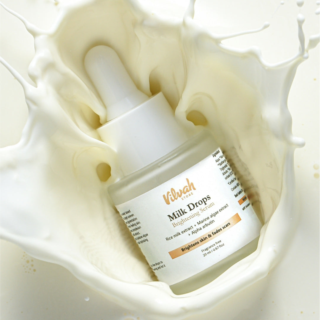Vilvah Store Milk Drops Brightening Serum (Skin Brightening) | Grocsy
