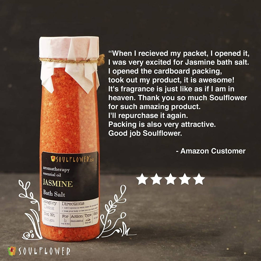Soulflower Aromatherapy Essential Oil Jasmine Bath Salt | Grocsy