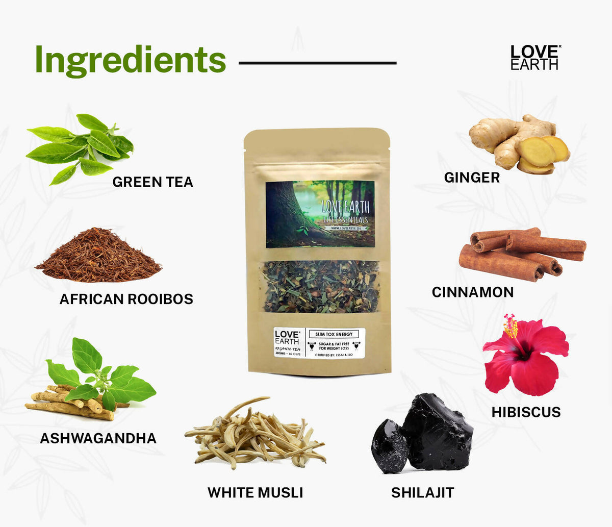 Love Earth Life Essentials Organic tea (Slim Tox Energy) | Grocsy