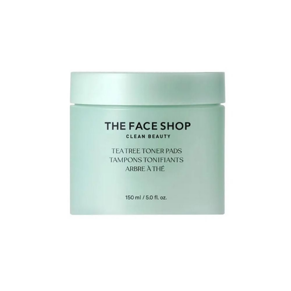 The Face Shop Tea Tree Toner Pads For Acne & Oily Skin With AHA, Ip BHA, PHA & Hyaluronic Acid | Grocsy