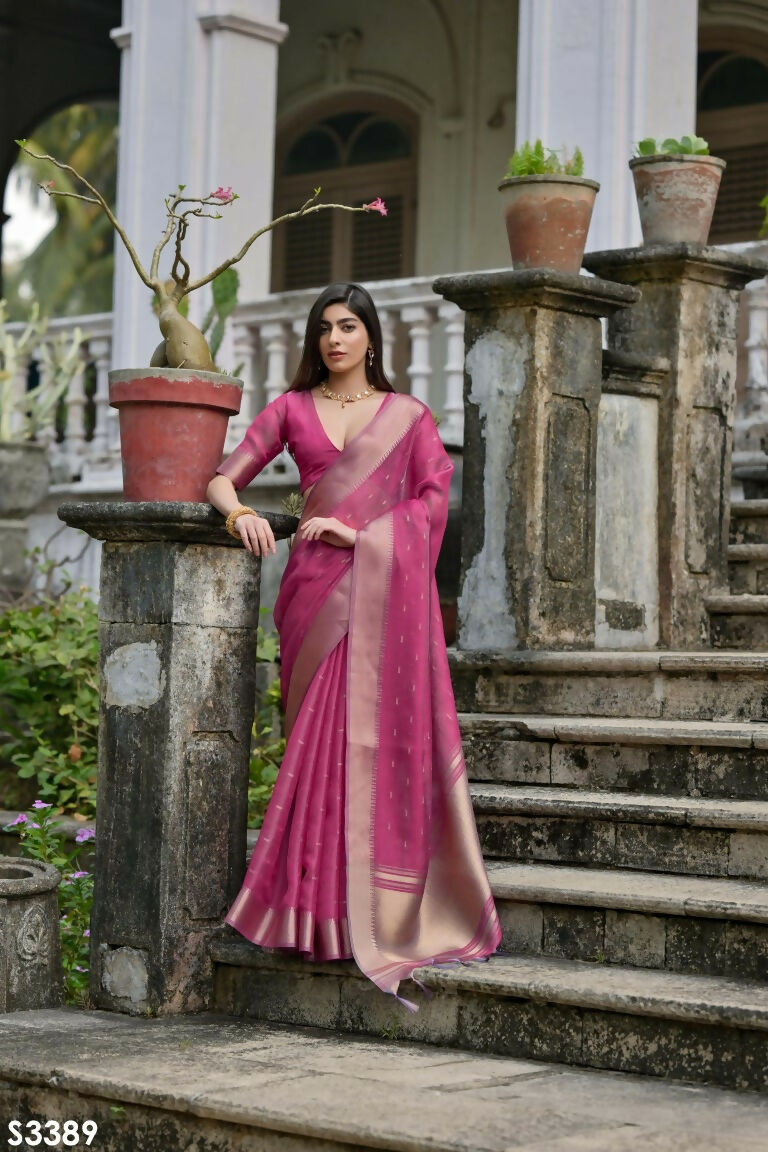 Pink Kalyani Silk Woven Design Saree - Priyalaxmi | Grocsy